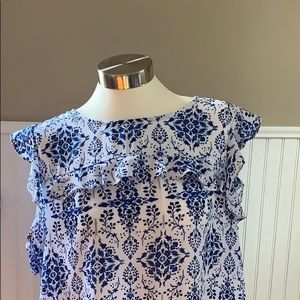 Blue & white blouse size XL